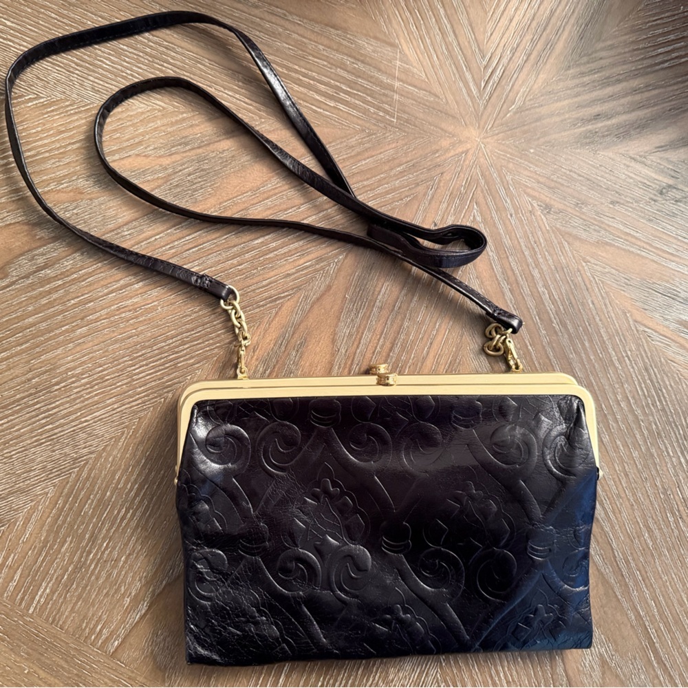 Hobo Black Embossed leather clutch crossbody bag - Picture 14 of 14